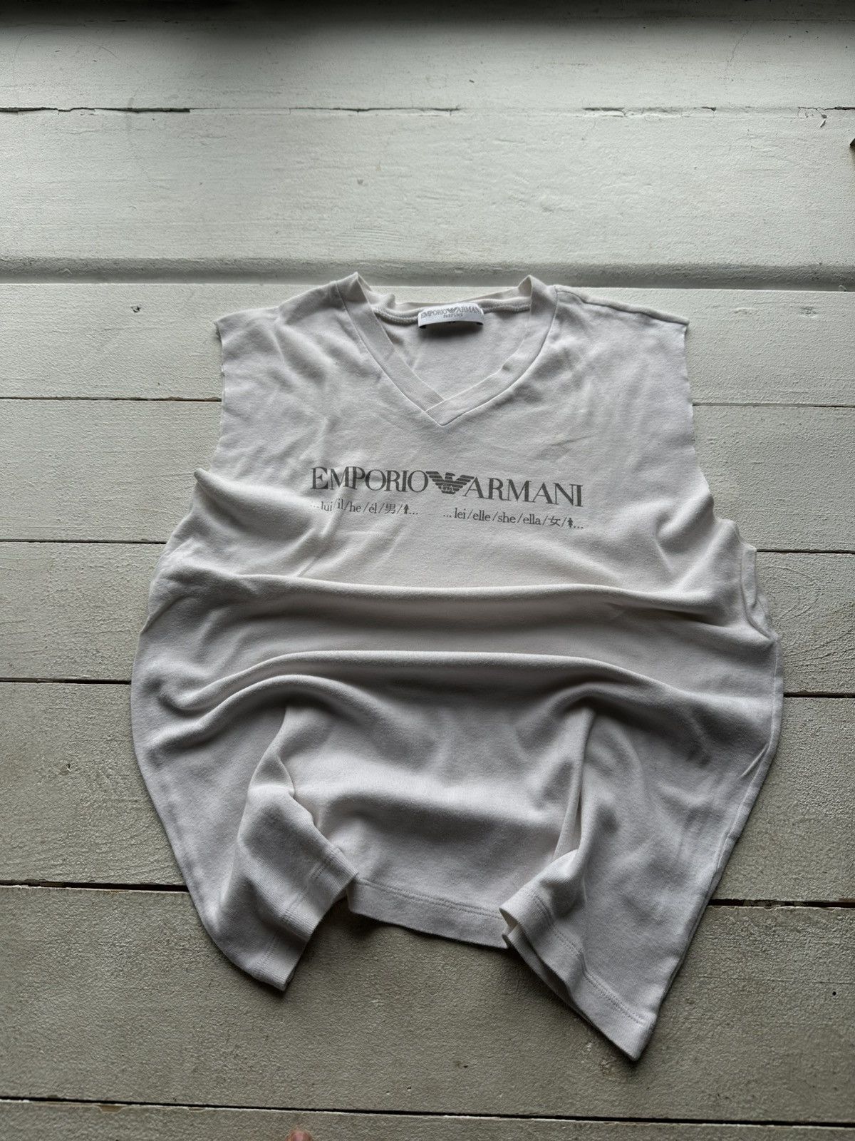 Armani 🚨VNTG Emporio Armani Jeans big monogram TANK TOP big logo Size US S / EU 44-46 / 1 - 1 Thumbnail