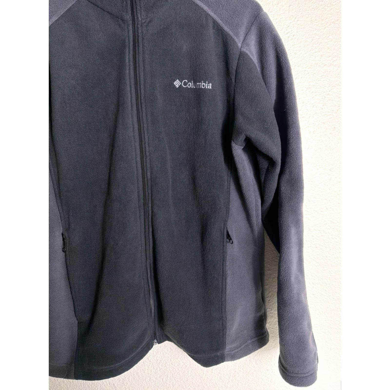 Vintage Columbia Full Zip Fleece Windbreaker Jacket Mens Large Gray Black Windstopper Size US L / EU 52-54 / 3 - 4 Thumbnail