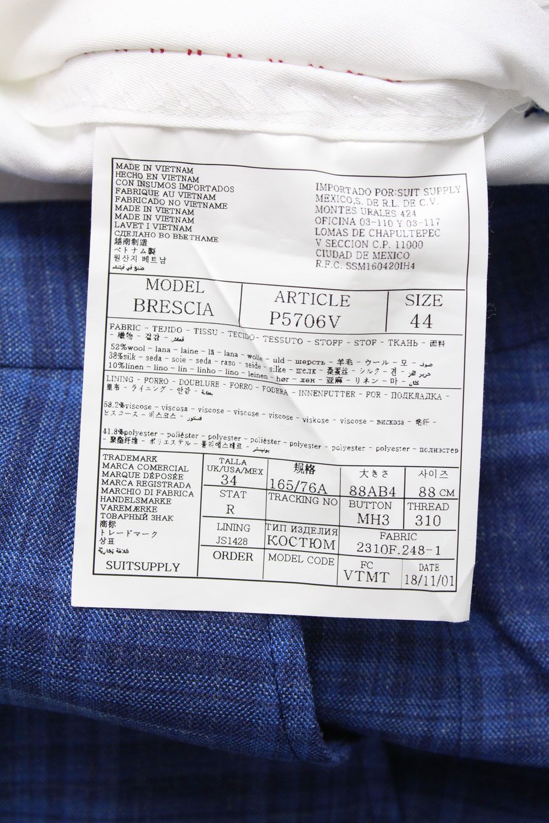 Suitsupply SUITSUPPLY Sienna Single Breasted FL Suit Men's UK 34 Size 34R - 11 Thumbnail