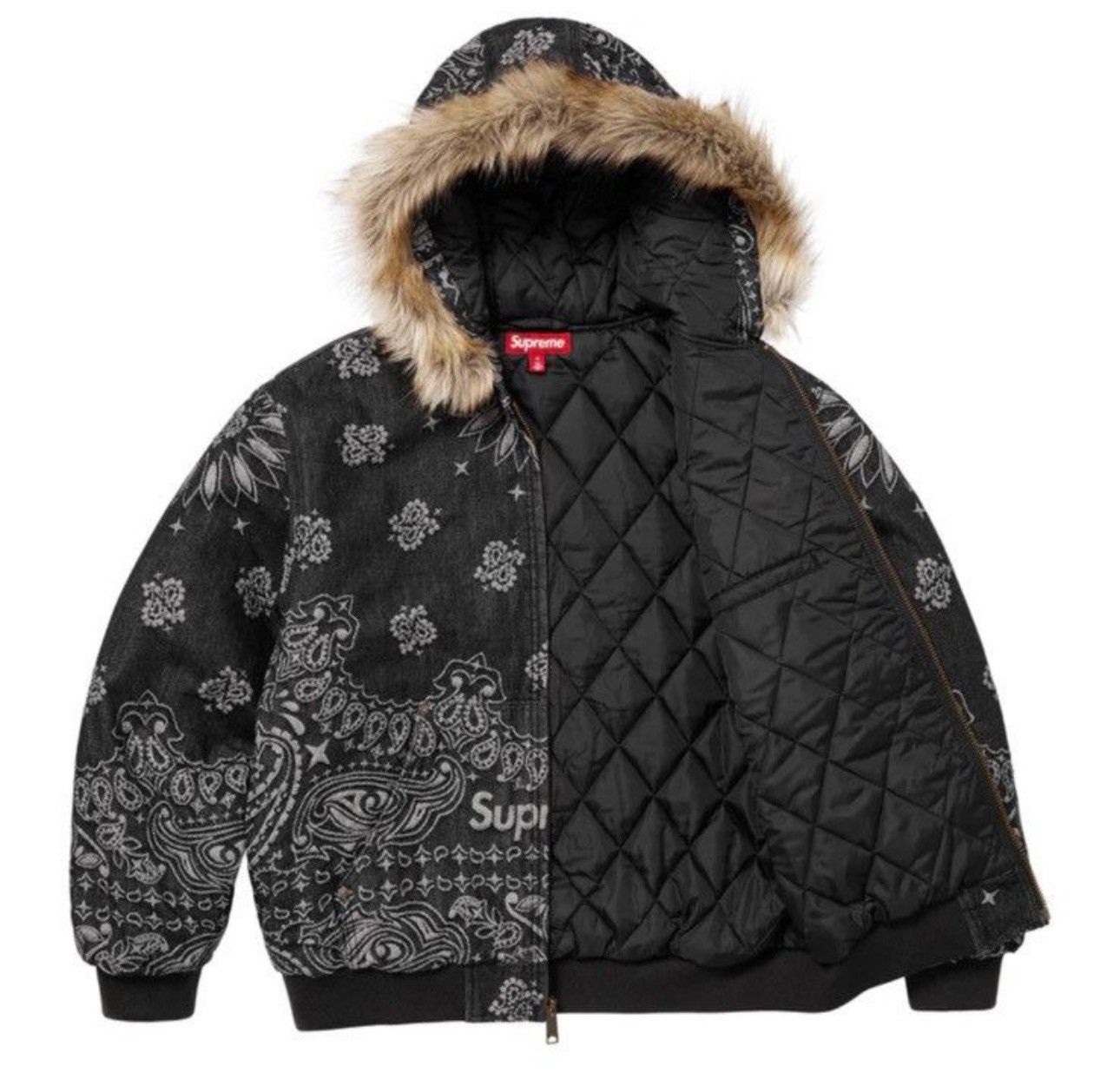 Supreme Supreme Bandana Jacquard Denim Hooded Work Jacket - XL Size US XL / EU 56 / 4 - 2 Thumbnail