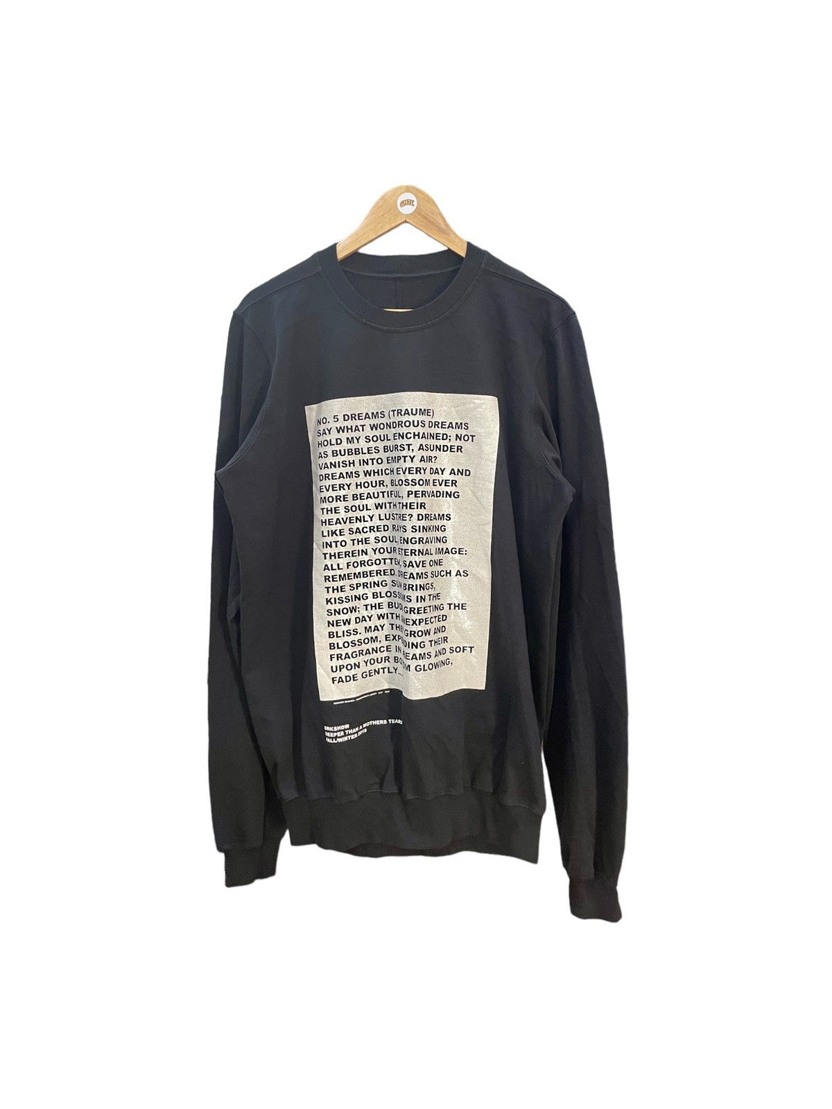 Rick Owens Drkshdw Long Sleeve Poem Print Level Sweatshirt Size US XL / EU 56 / 4 - 1 Thumbnail