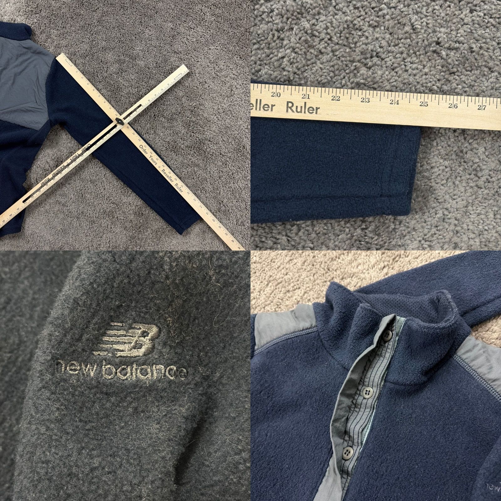 New Balance New Balance Mens Blue Fleece Pullover Sweater M - Pockets, Mock Neck, Pullover, Casual, Activewear, Made in USA Size US M / EU 48-50 / 2 - 9 Thumbnail