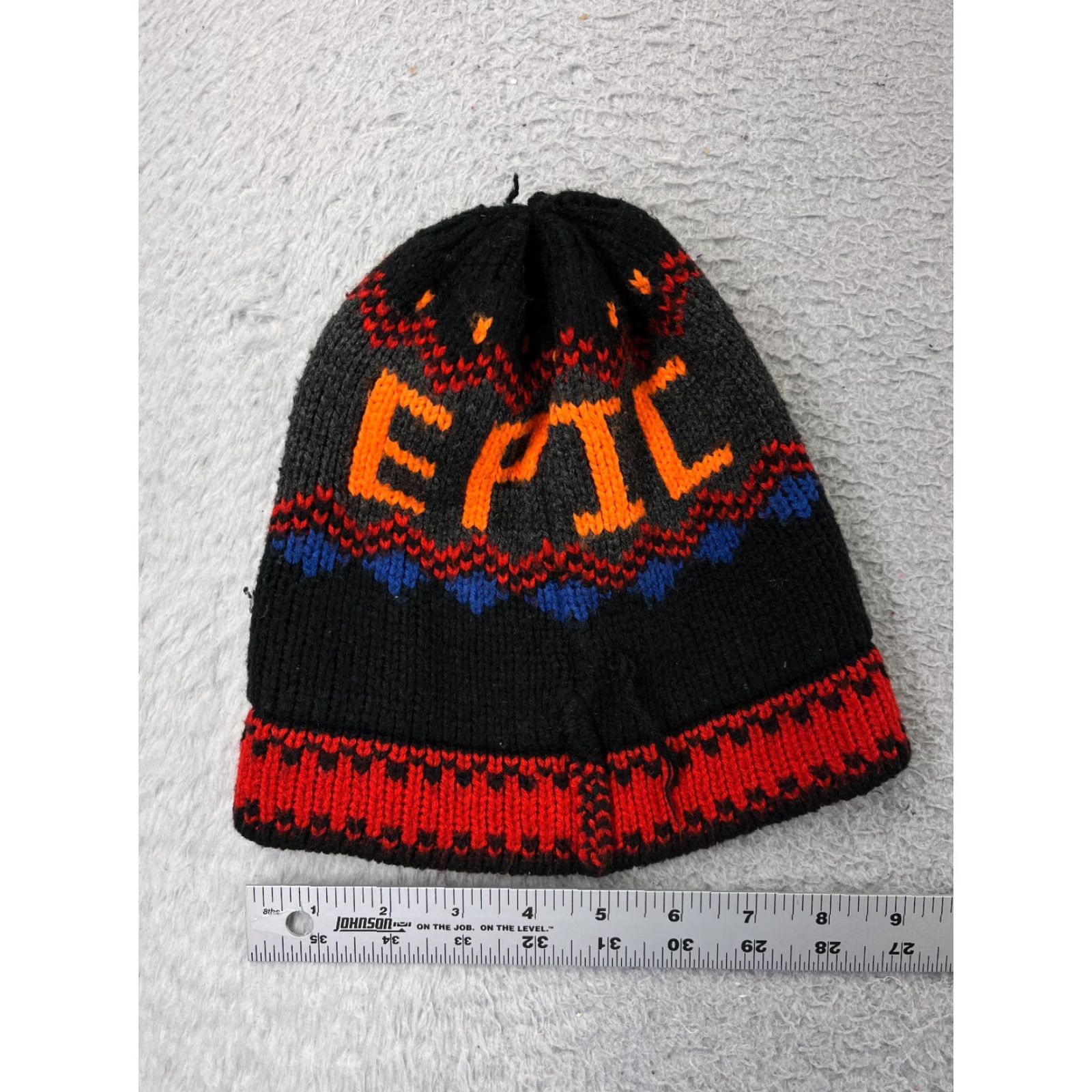 Old Navy OLD NAVY Beanie Adult One Size Black Knit Geometric Acrylic Ski Mens Size ONE SIZE - 3 Thumbnail