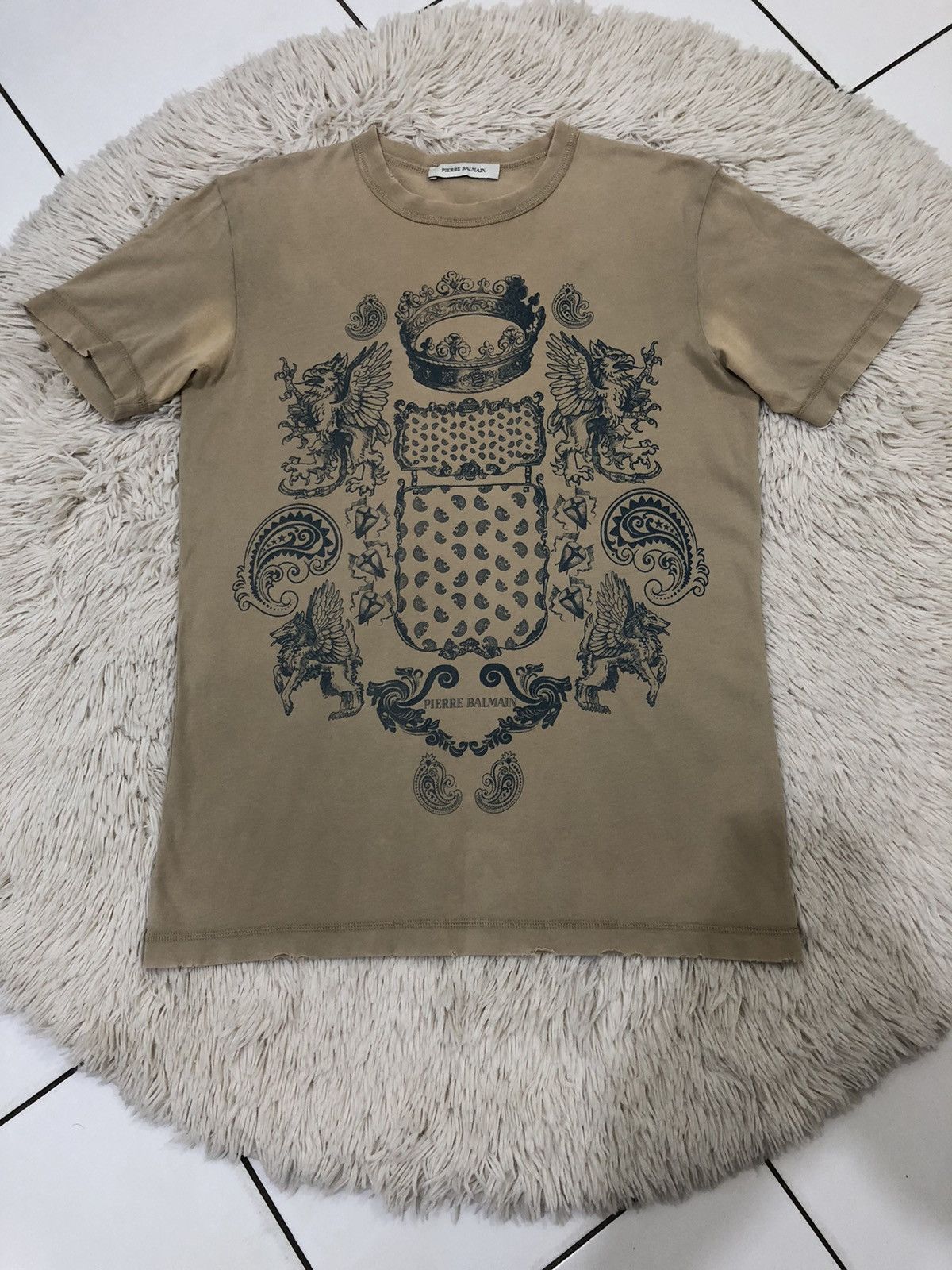 Balmain × Pierre Balmain Pierre Balmain Distressed Tee Size US XS / EU 42 / 0 - 1 Thumbnail