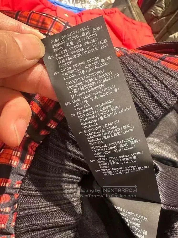 Saint Laurent Paris Saint Laurent Red Black Plaid Satin Jacket. Size US S / EU 44-46 / 1 - 5 Thumbnail