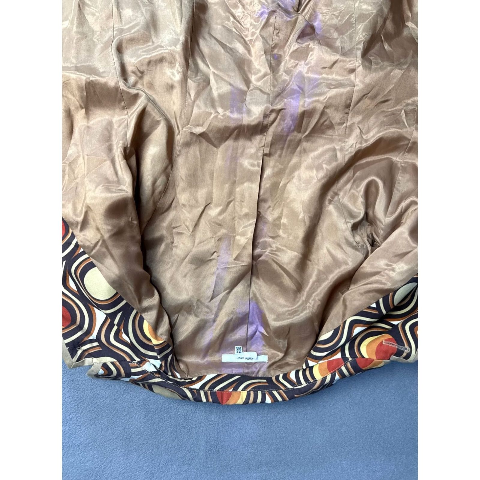 Zara ZARA Basic Vintage Style 60s Brown Coat Womens M Overcoat Cotton Brown Size M / US 6-8 / IT 42-44 - 4 Thumbnail