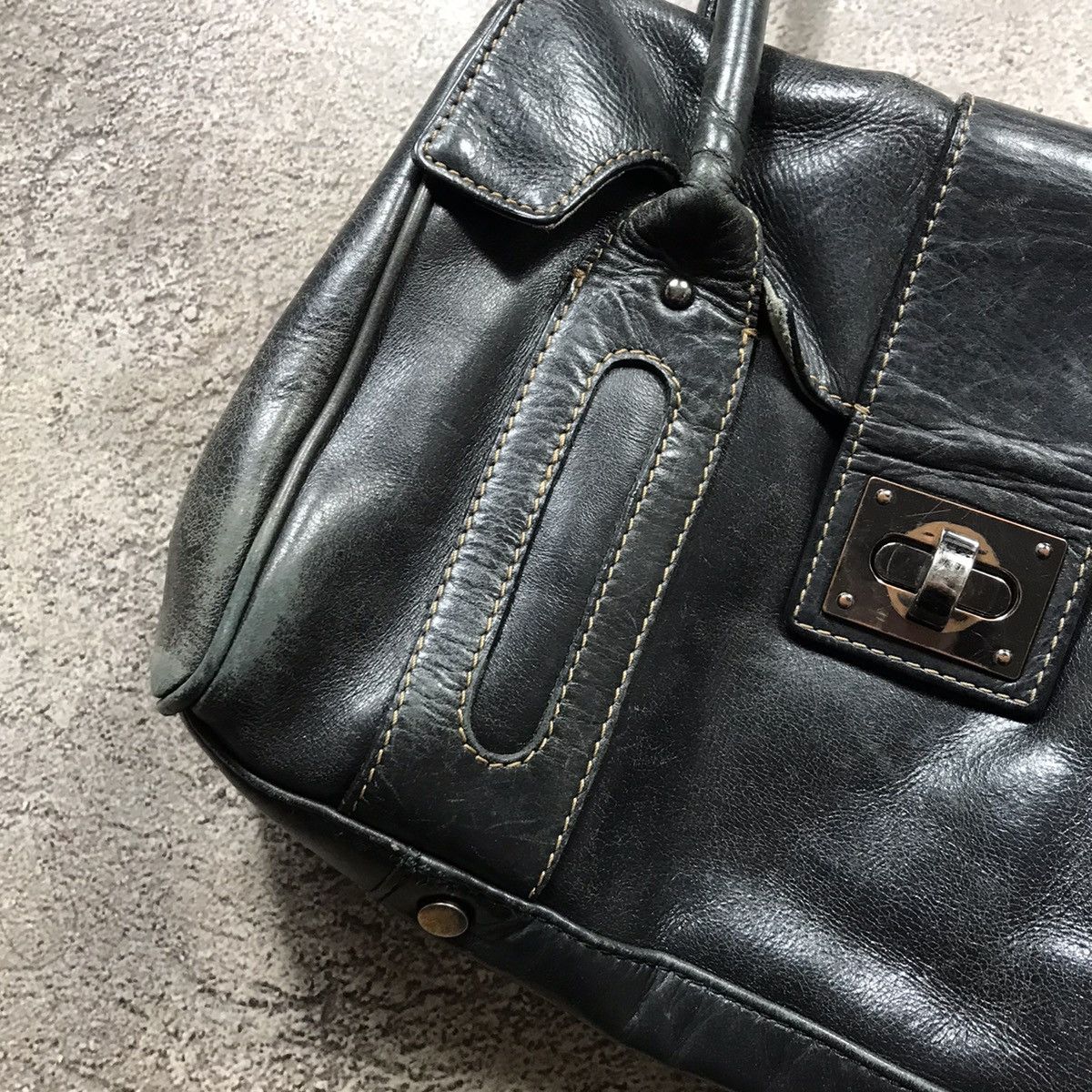Vintage Vintage Y2K Black Leather Shoulder Bag Streetwear Baggy OS Size ONE SIZE - 7 Thumbnail