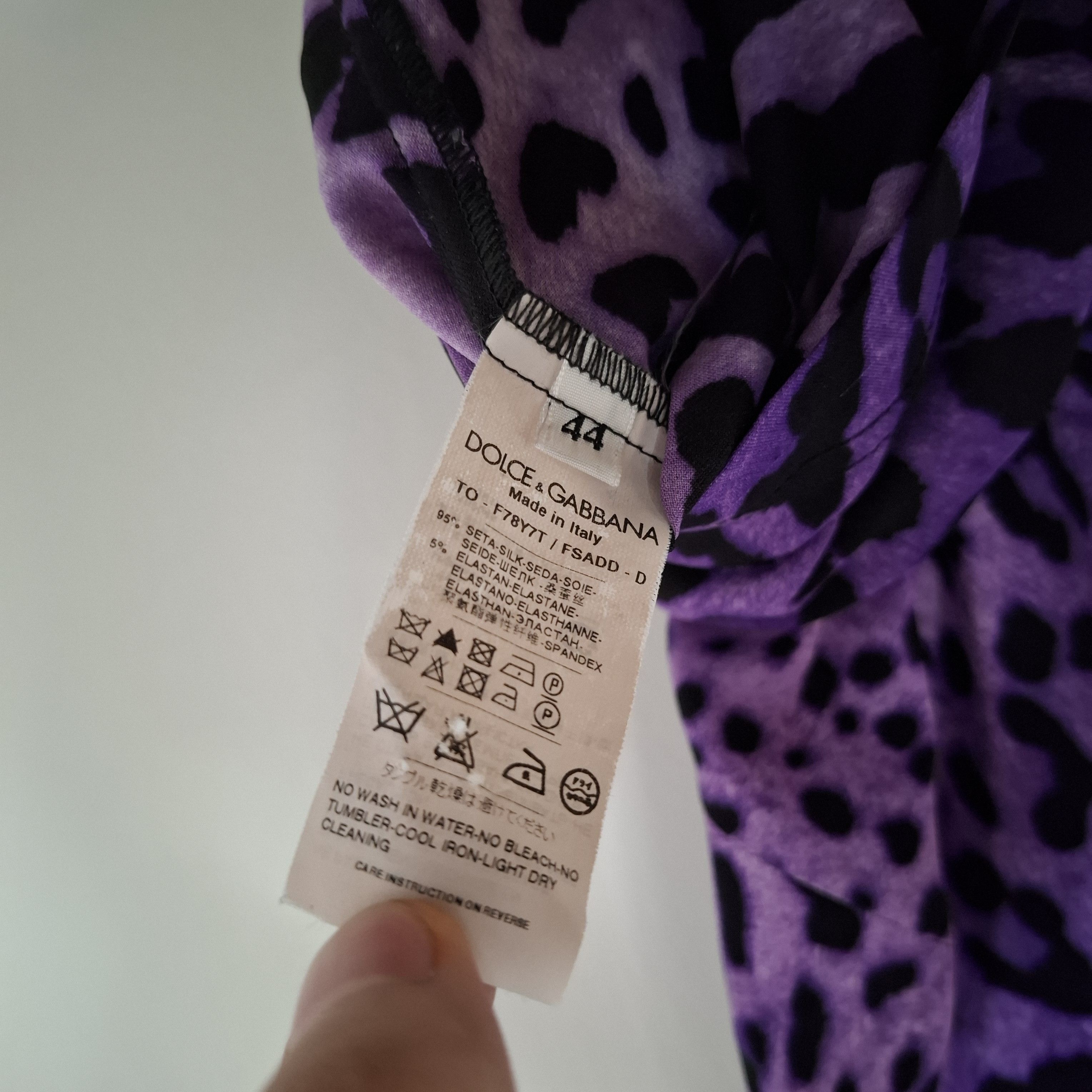 Dolce & Gabbana DOLCE & GABBANA Purple Leopard Print Silk Sleeveless Top Size M / US 6-8 / IT 42-44 - 7 Thumbnail
