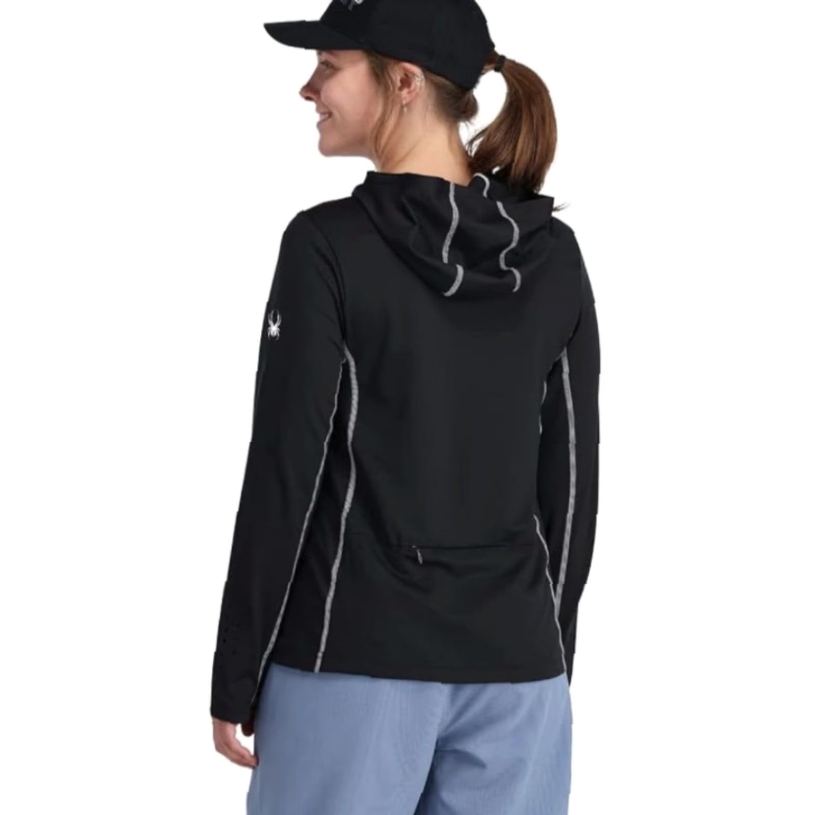 Spyder Spyder Women’s Arc Graphene Tech Hoodie - S - Black - Hooded, Lightweight, Quick Dry, UV Protection - Pullover - Activewear - Women Size S / US 4 / IT 40 - 2 Thumbnail
