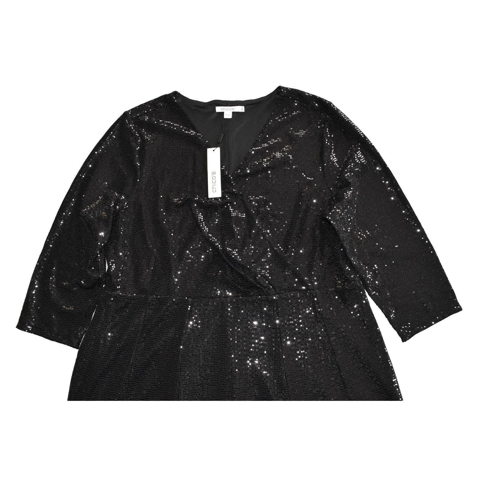 Chicos NWT CHICOS Surplice Sequin Embellished Midi Dress 3/XL $169 Size XL / US 12-14 / IT 48-50 - 4 Thumbnail