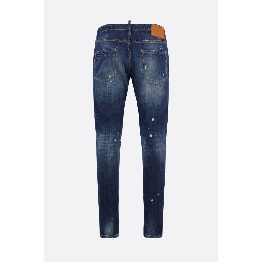 Dsquared2 DSQUARED2 Medium Red Spot Wash Teddy Blue Distressed Denim J Size US 32 / EU 48 - 2 Thumbnail