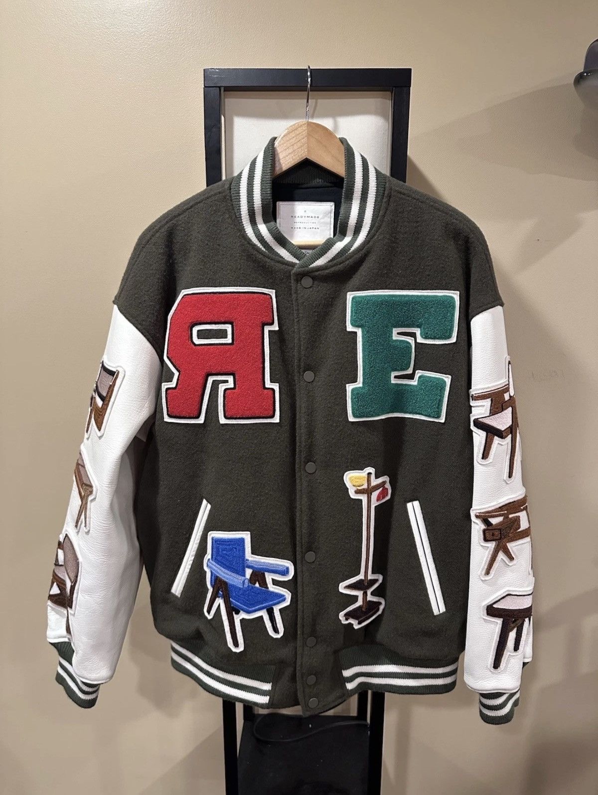 READYMADE Readymade Chair Logos Varsity Lettermen Green Jacket Size US M / EU 48-50 / 2 - 2 Thumbnail