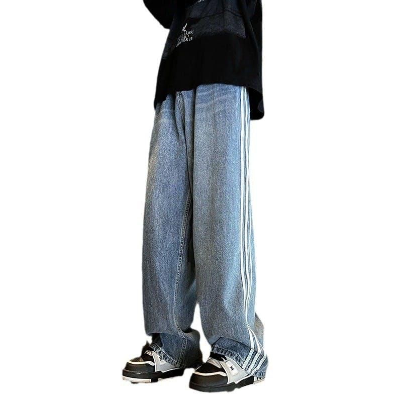 Jean × Vintage Baggy Blue Track Denim Jeans Size US 29 - 5 Thumbnail