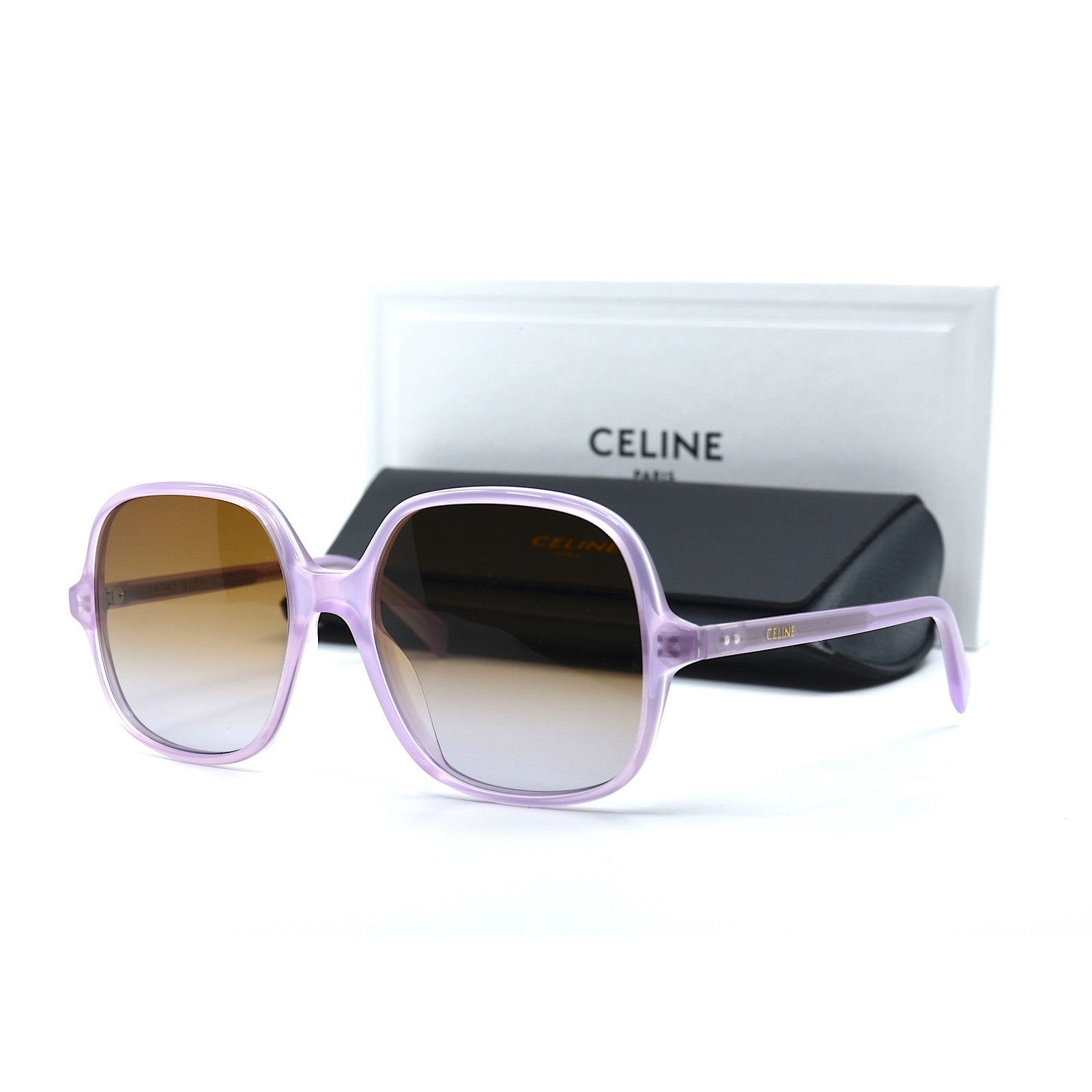 Celine NEW CELINE CL40244U 78F OPAL LILAC BROWN GRADIENT SUNGLASSES Size ONE SIZE - 14 Thumbnail