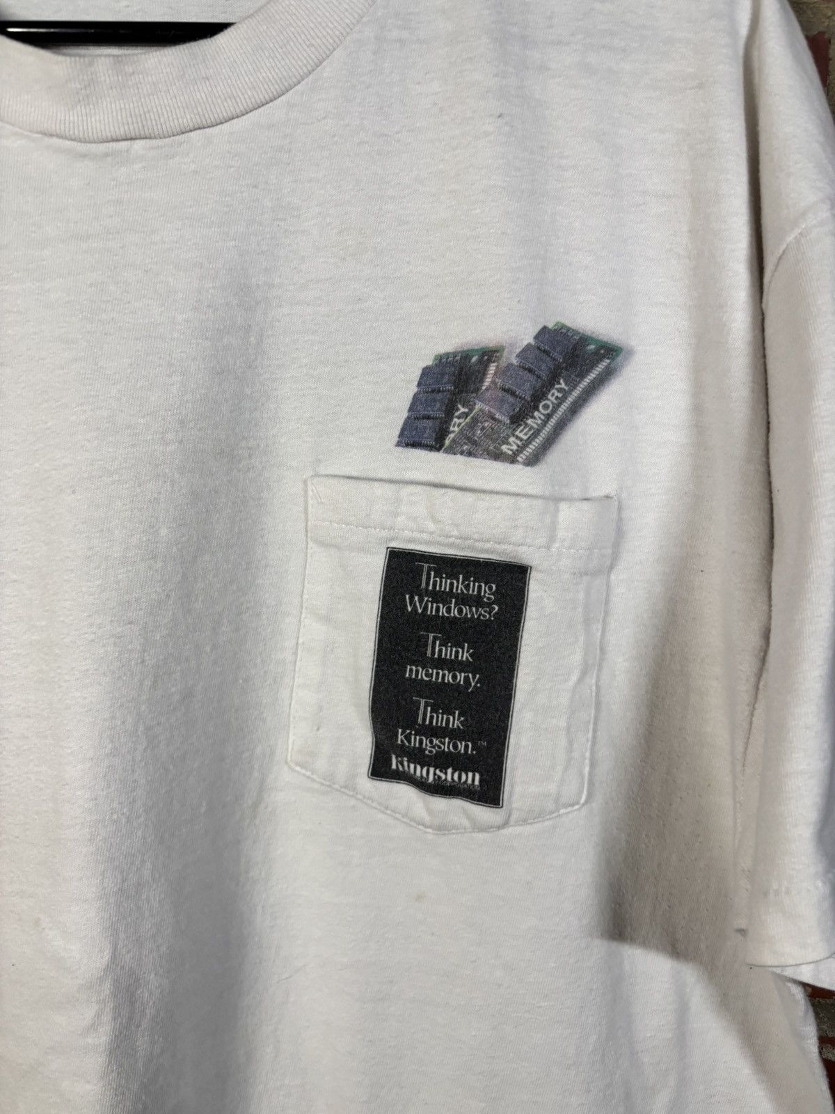 Vintage 90s Kingston Memory Ram Windows 95 Pocket Shirt XL