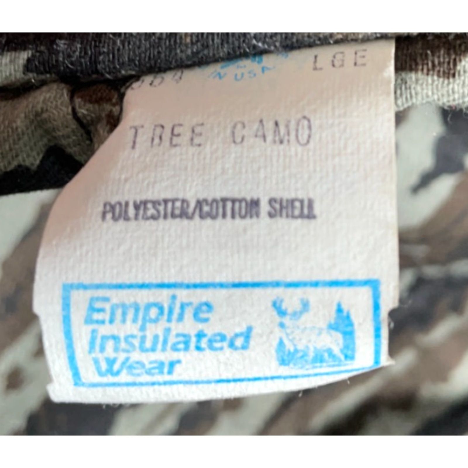 Vintage Empire Insulated Wear Jacket Men's Large Green Camouflage 80s Cotton Short Zip Full Zip Military Style Casual USA Made Mens Size US L / EU 52-54 / 3 - 3 Thumbnail