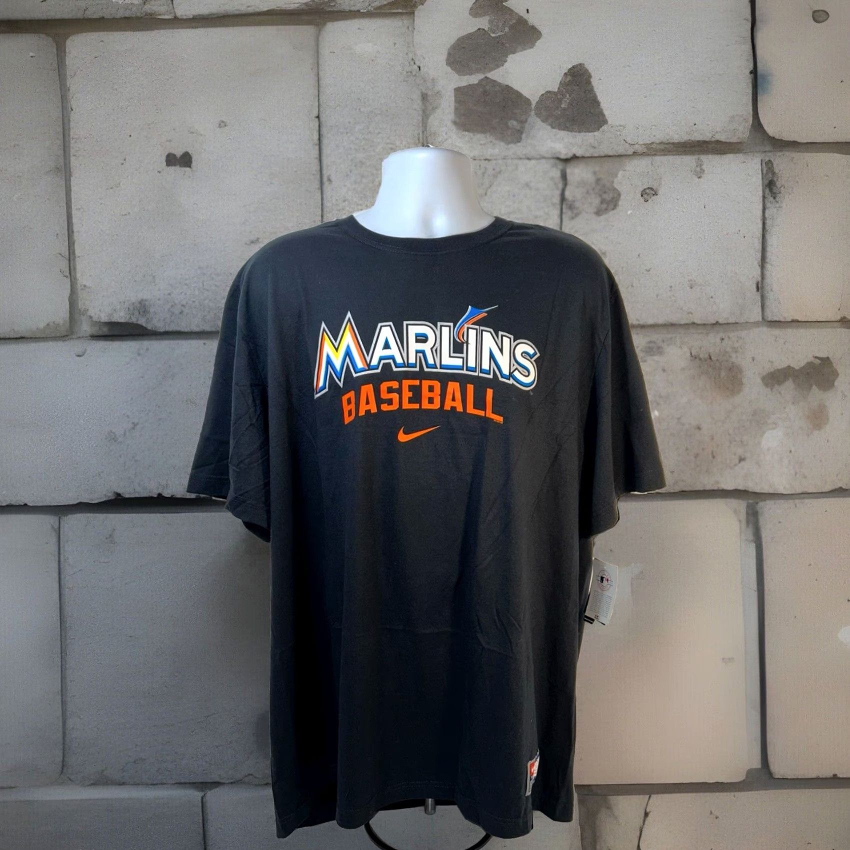 Nike Nike Miami Marlins Shirt Men 3XL Black Logo Baseball Short Sleeve Modern Crew Neck NWT Dead Stock 2012 Size US XXL / EU 58 / 5 - 4 Thumbnail