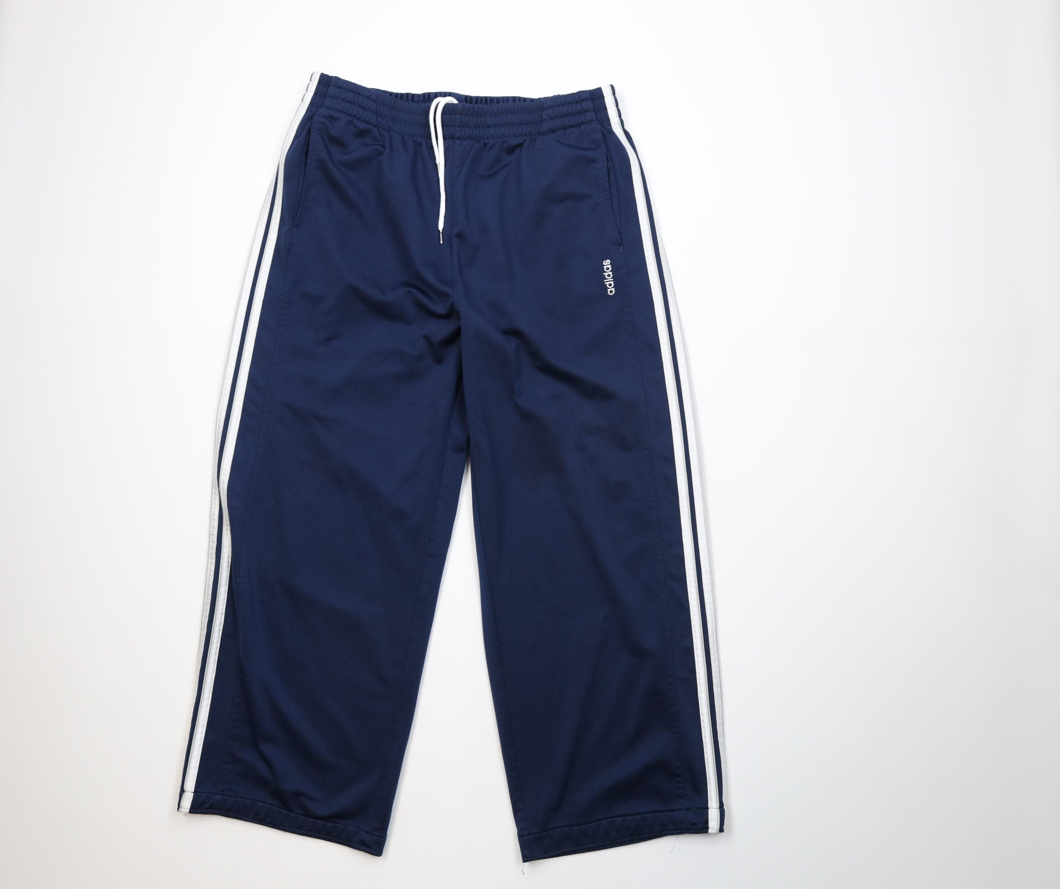 Adidas Vintage Y2K Adidas Striped Wide Leg Sweatpants Pants Blue Size US 38 / EU 54 - 1 Thumbnail
