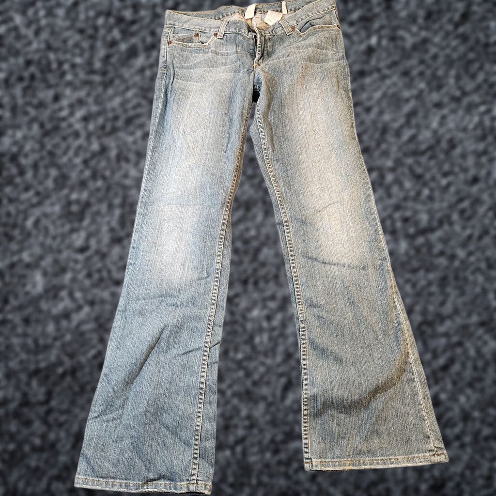 Lucky Brand VINTAGE Lucky Brand Jeans Womens 8 Jezabel Dungarees Blue Denim Stretch 32in Inseam Made in USA Womens Jeans Size 30" / US 8 / IT 44 - 1 Thumbnail