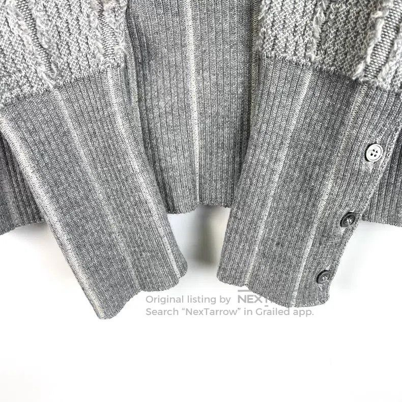 Thom Browne Thom Browne Gray Striped Fringe Wool Sweater Size US XS / EU 42 / 0 - 7 Thumbnail