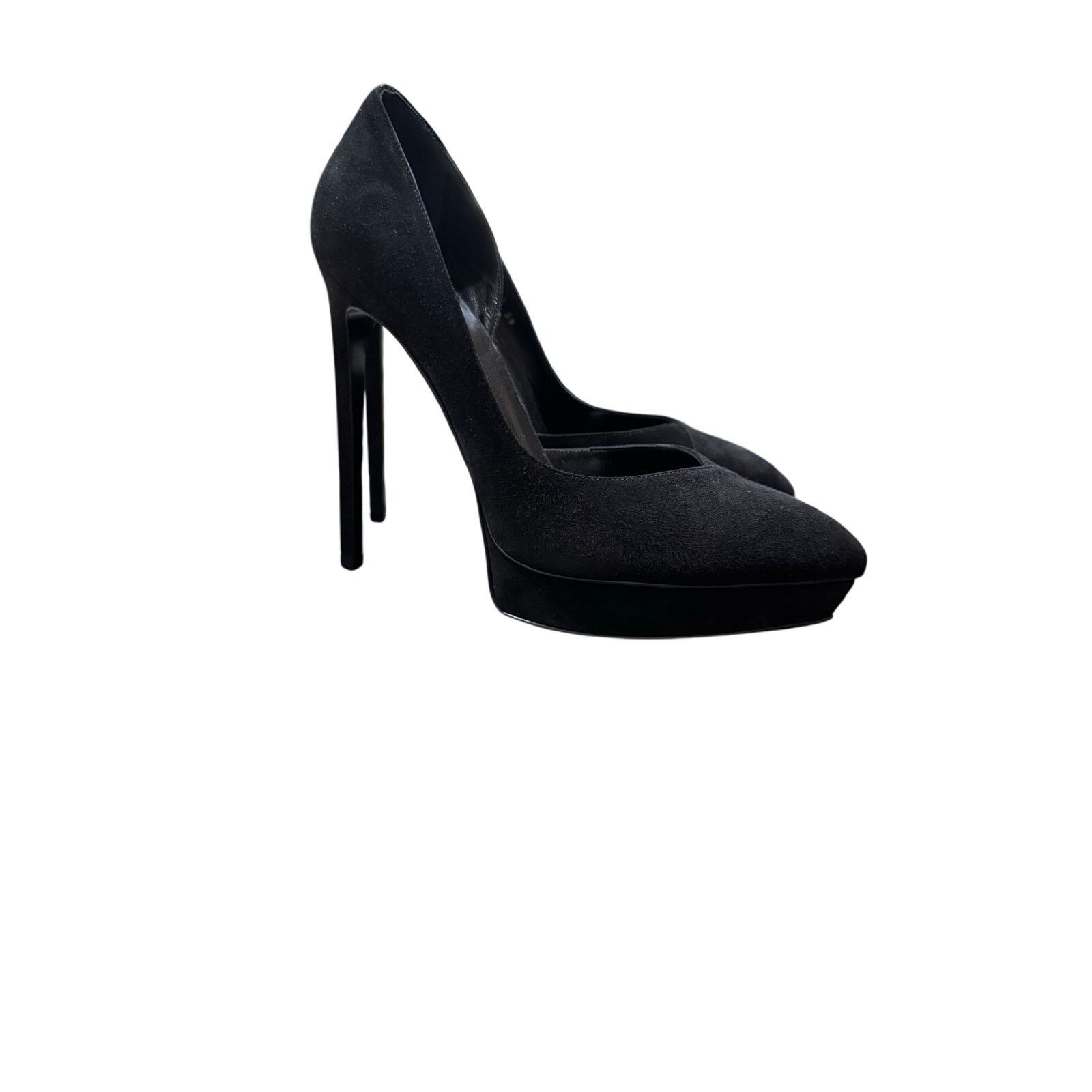Yves Saint Laurent Saint Laurent Black Suede Janis 105 D'Orsay Pumps sz. 39 EU Size US 9 / IT 39 - 3 Thumbnail