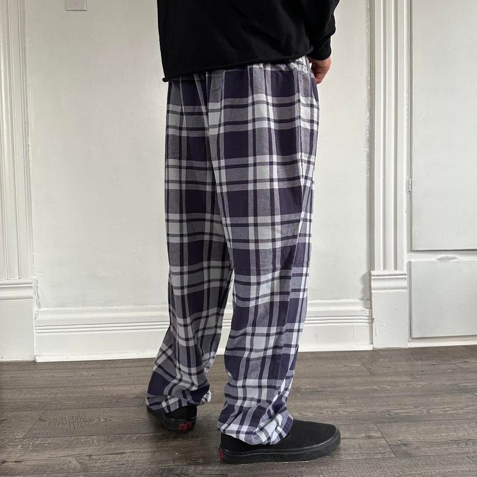 Vintage Vintage Y2K Purple plaid Cotton Baggy Pajama PJ Lounge Pants Size US 34 / EU 50 - 3 Thumbnail