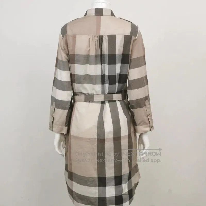 Burberry Burberry Summer Khaki Check Cotton Dress. Size M / US 6-8 / IT 42-44 - 9 Thumbnail