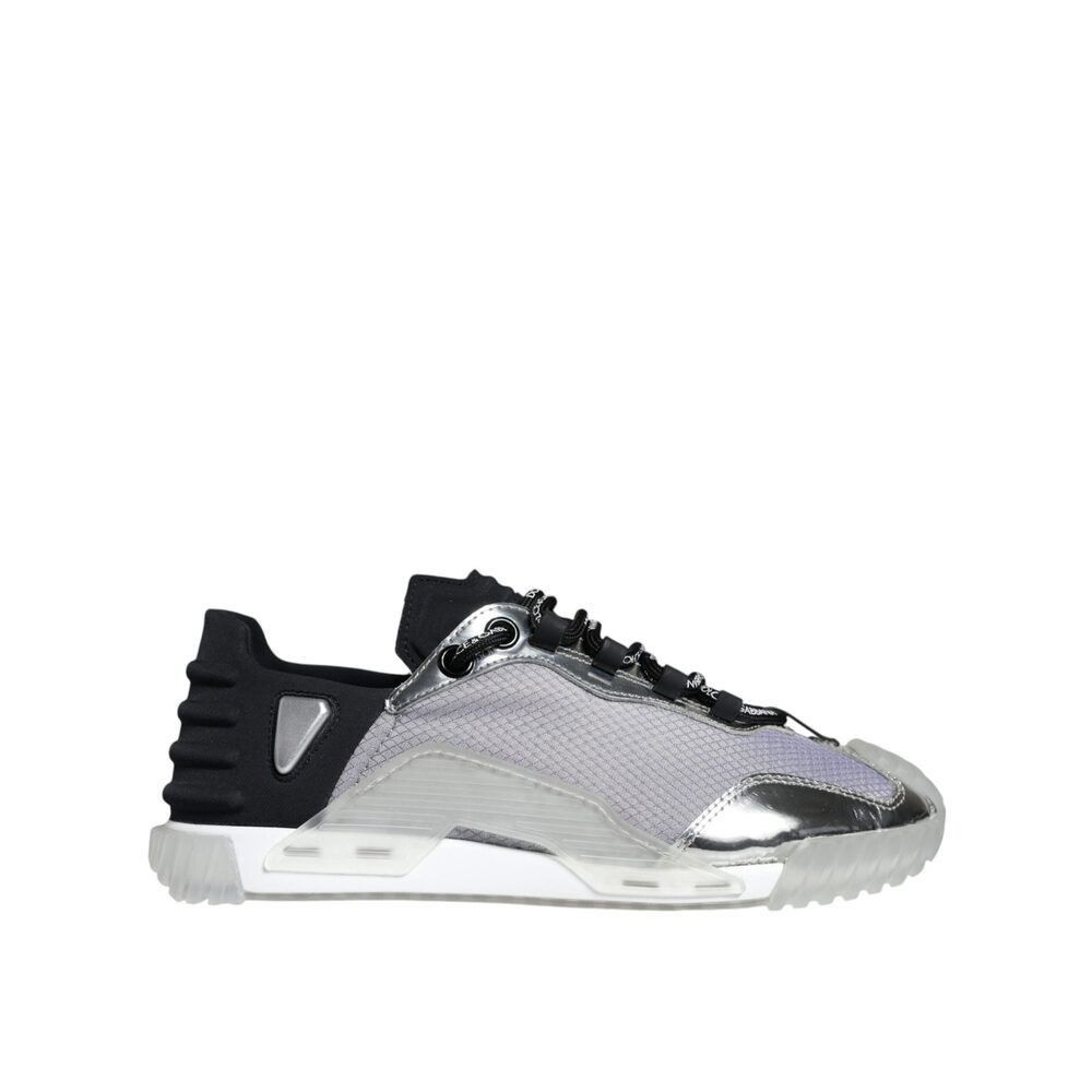 Dolce & Gabbana Dolce & Gabbana Silver Black Nylon NS1 Low Top Sneakers Shoe Size US 7 / EU 40 - 1 Thumbnail