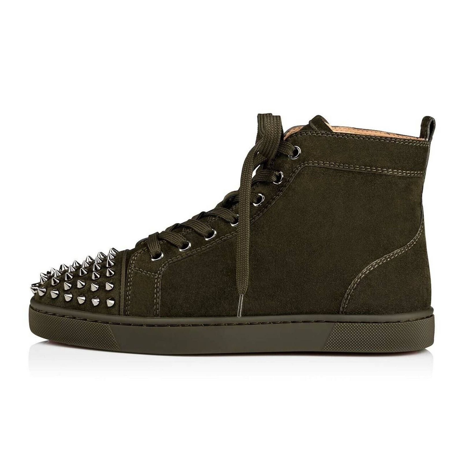 Christian Louboutin Christian Louboutin Lou Spikes Flat Tyrol Green Suede High Size US 9.5 / EU 42-43 - 3 Thumbnail