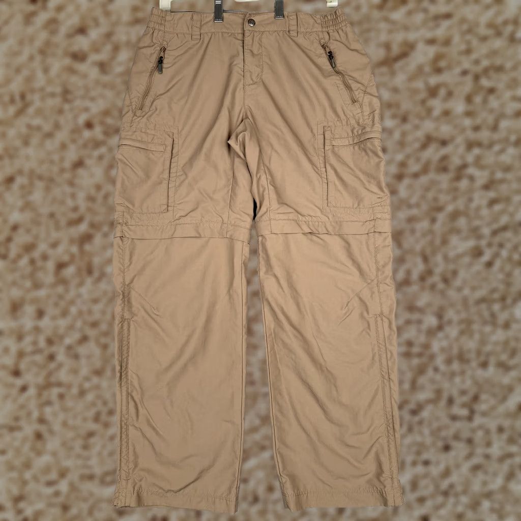 Vintage REI Womens 8P Beige Convertible Zip Off Hiking Cargo Nylon UPF 50+ Travel Pants Size 30" / US 8 / IT 44 - 1 Thumbnail
