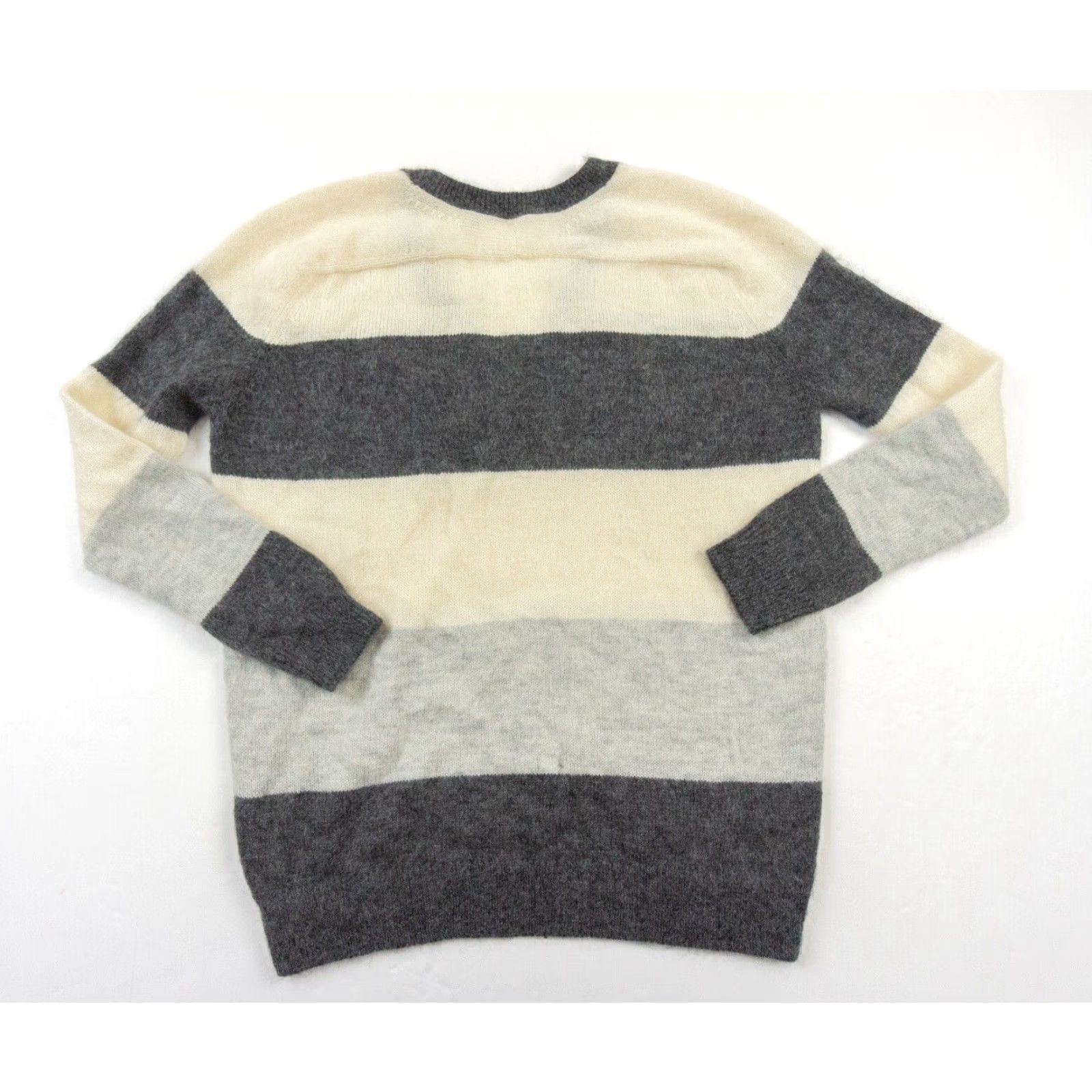 Vince Vince Women's Sweater XS Multicolor Mohair Wool Blend V-Neck Oversized Knit Pullover Colorblock Size XS / US 0-2 / IT 36-38 - 4 Thumbnail