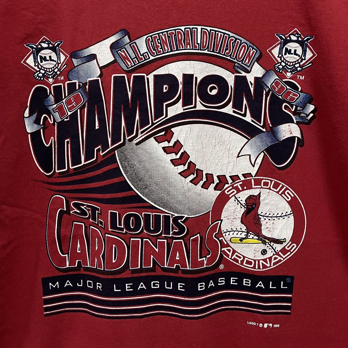 Logo 7 Vintage 90s St Louis Cardinals MLB Tshirt Size US L / EU 52-54 / 3 - 2 Thumbnail