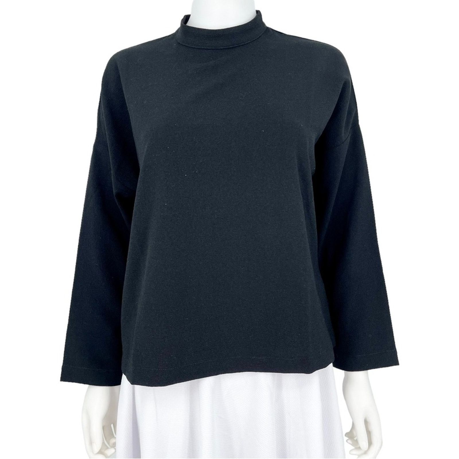 Madewell Madewell Black Mockneck Bell Sleeve Cropped Shirt Blouse Size S / US 4 / IT 40 - 1 Thumbnail