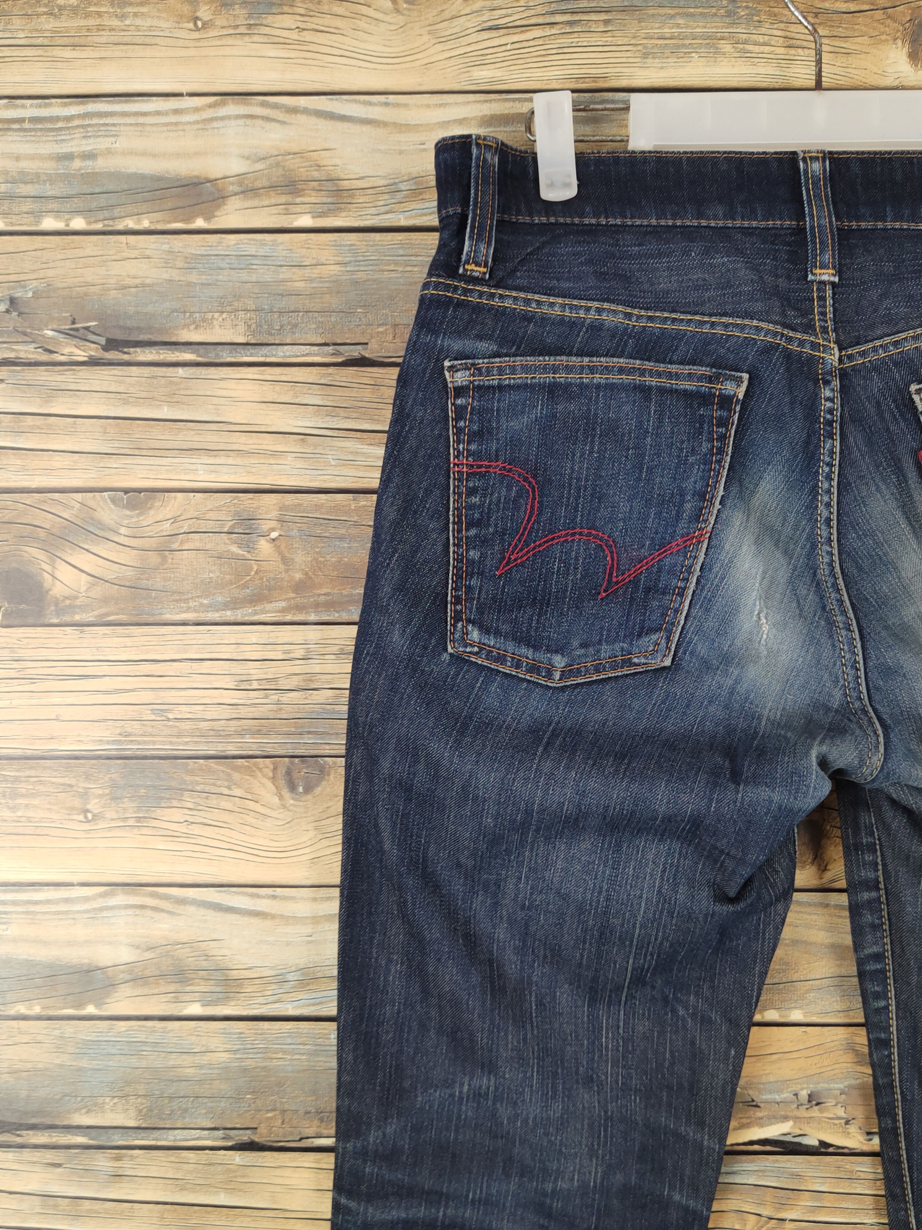 Edwin Edwin Dark Blue Distressed Ripped denim Jeans #W1400 Size US 31 - 8 Thumbnail