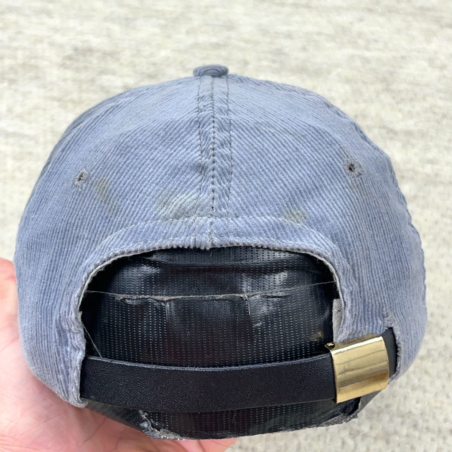 Vintage VINTAGE Ameri Cap Detroit Dissel Har Cap Gray Corduroy Strap back Made In USA Covington Size ONE SIZE - 3 Thumbnail