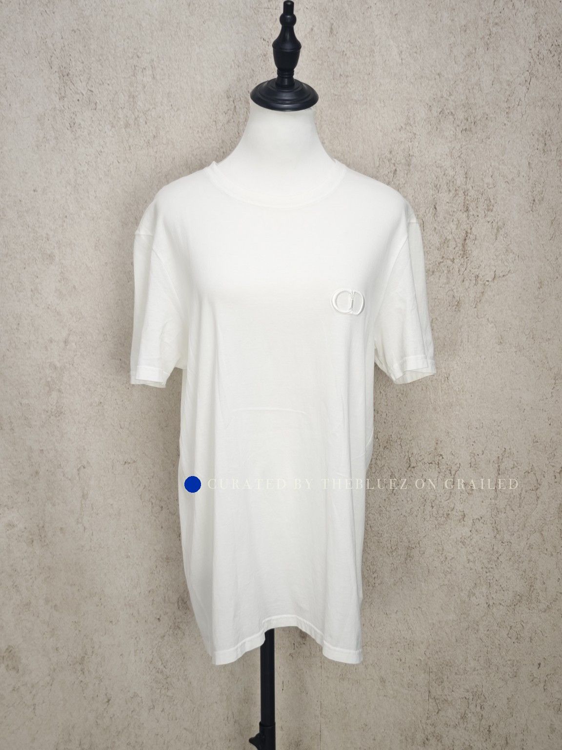 Dior CD Logo Embroidery T-Shirt in White Size US M / EU 48-50 / 2 - 1 Thumbnail