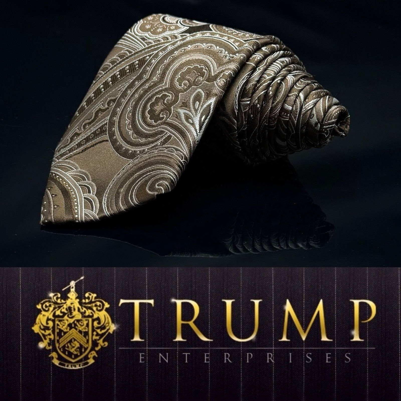 Donald Trump DONALD J TRUMP MEN'S TIE BROWN/Paisley Width: 3.5" Length: 6 Size ONE SIZE - 1 Thumbnail