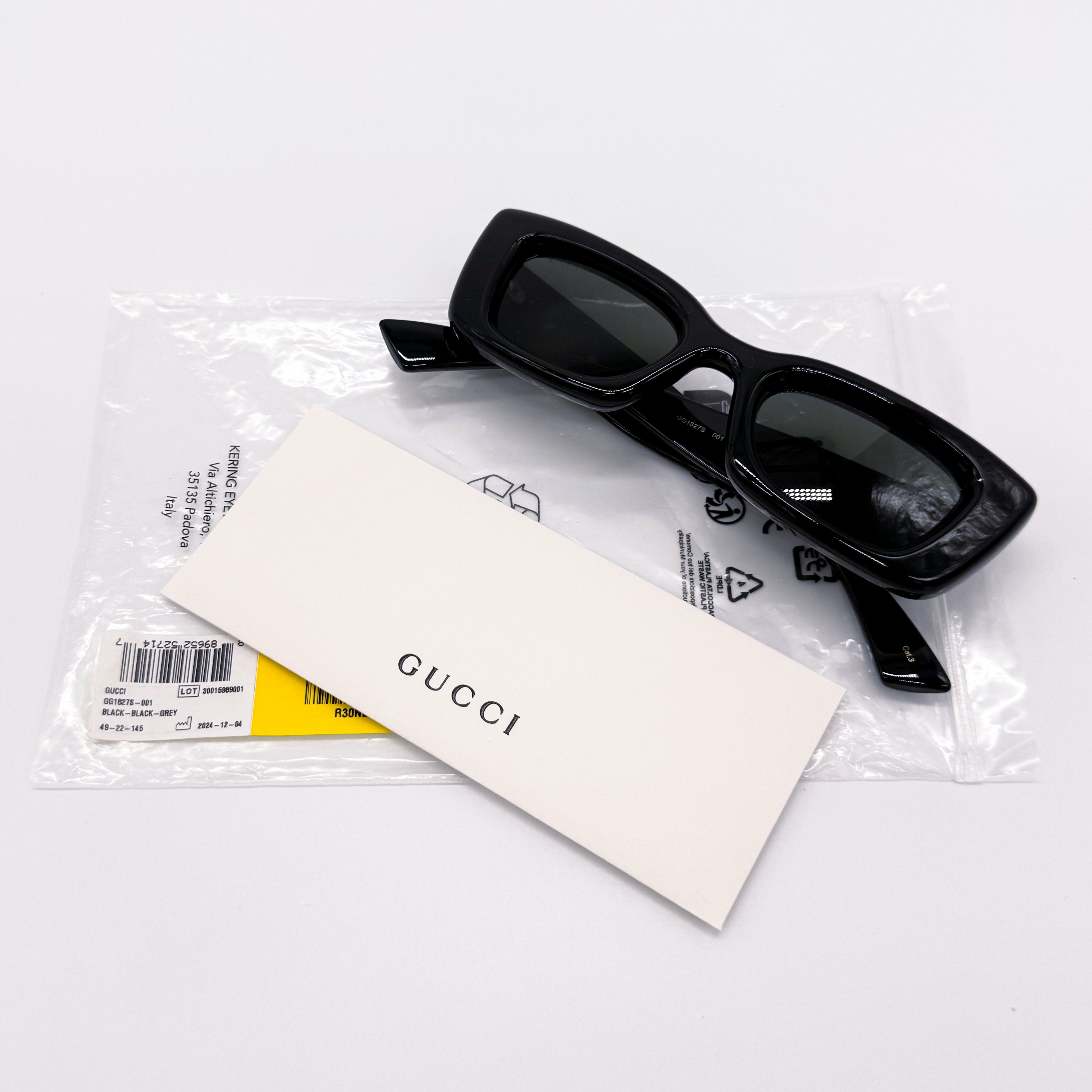 Gucci NEW GUCCI GG1827S 001 SHINY BLACK WOMEN SUNGLASSES Size ONE SIZE - 10 Thumbnail