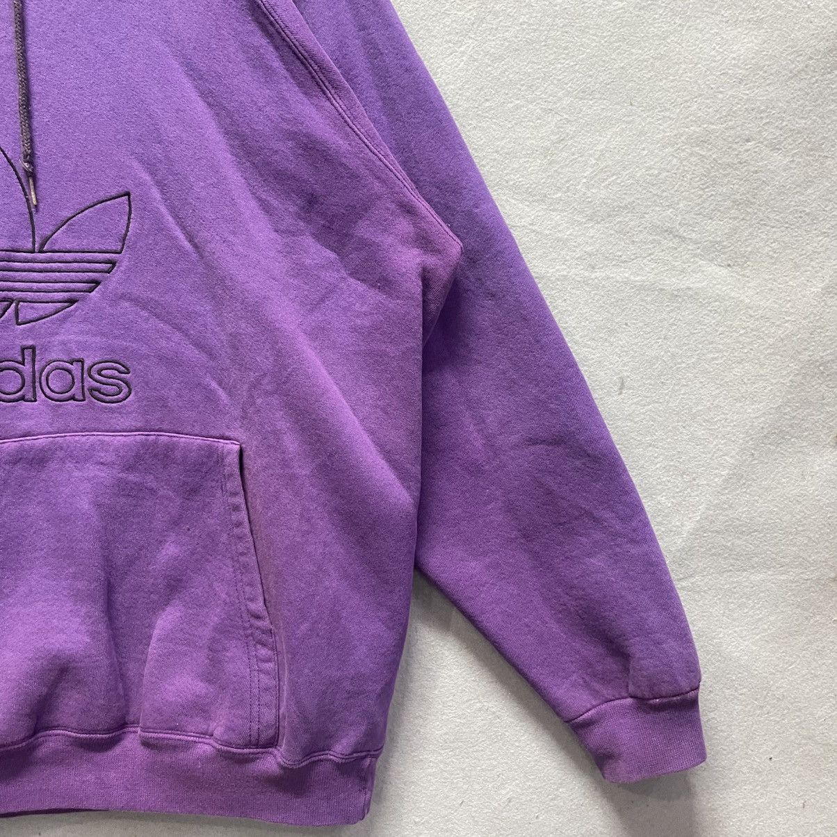Adidas Vintage Adidas Trefoil Hoodie — Purple — Made in USA — Large Size US L / EU 52-54 / 3 - 4 Thumbnail