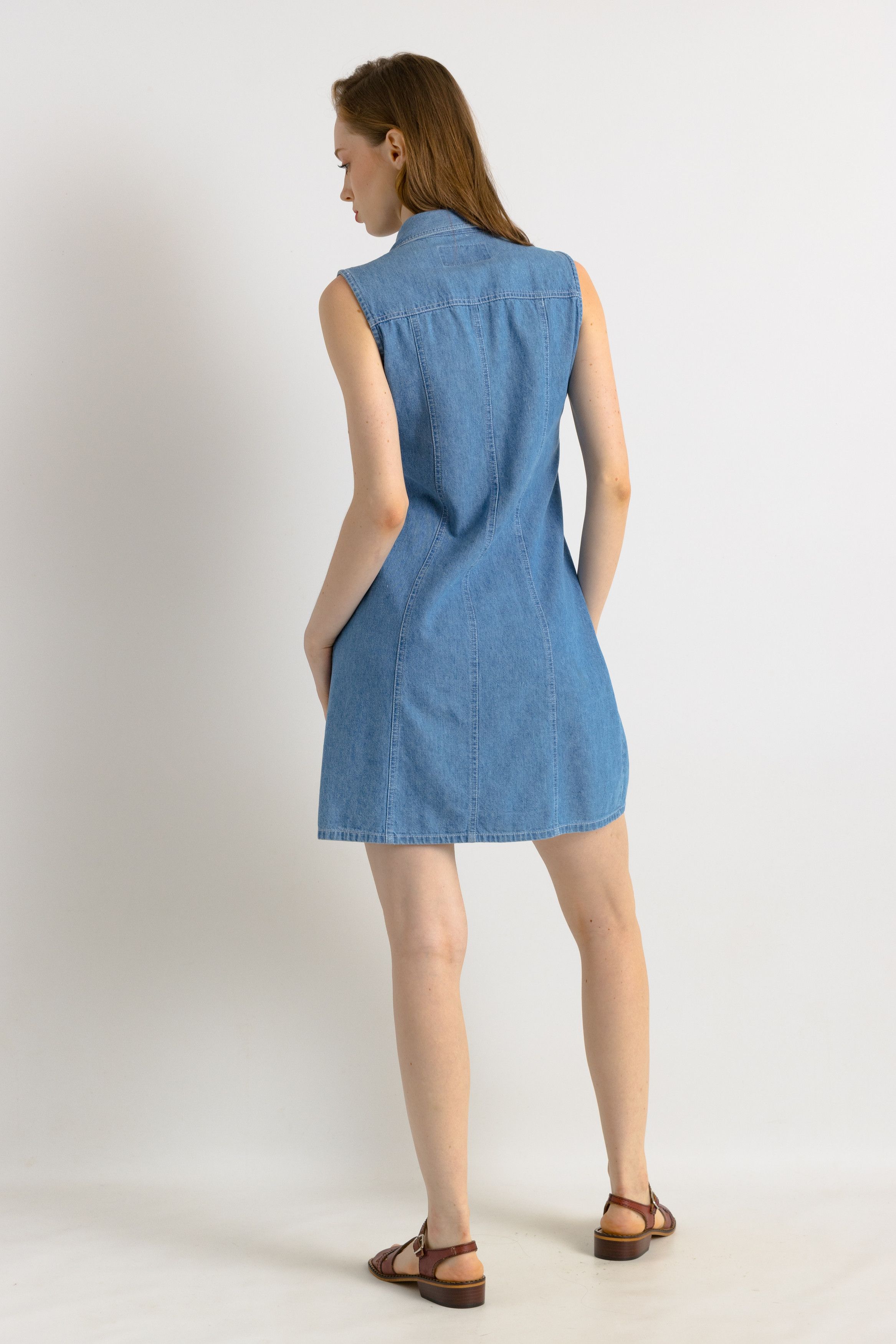 Vintage Vintage Denim Buttons Up Denim Mini Dress 7556 Size S / US 4 / IT 40 - 3 Thumbnail