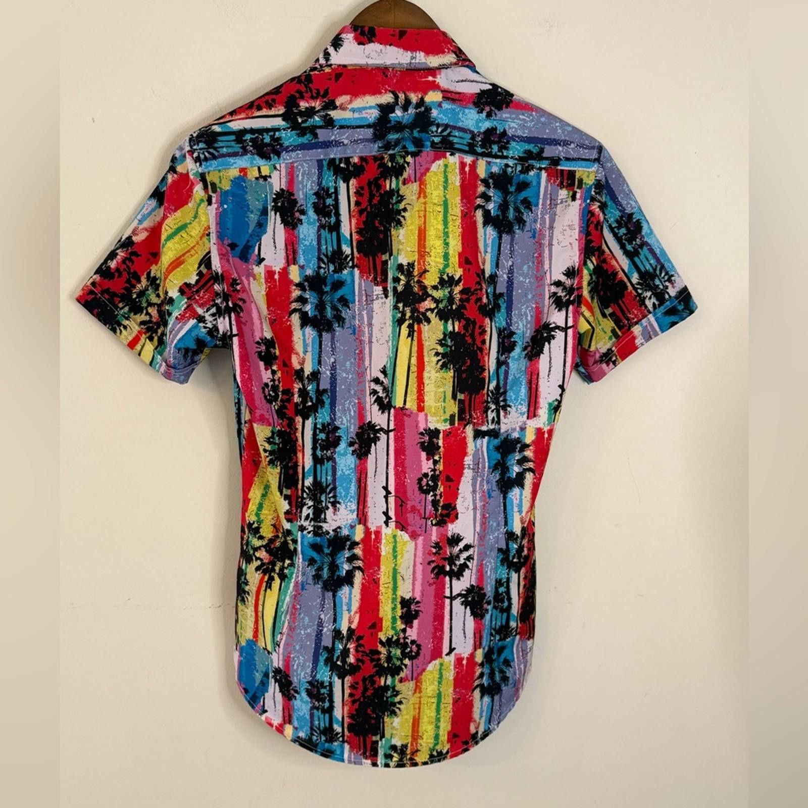THE GIGI GIGIO Italia tropical palm tree short sleeve shirt 36/SM Size US S / EU 44-46 / 1 - 2 Thumbnail
