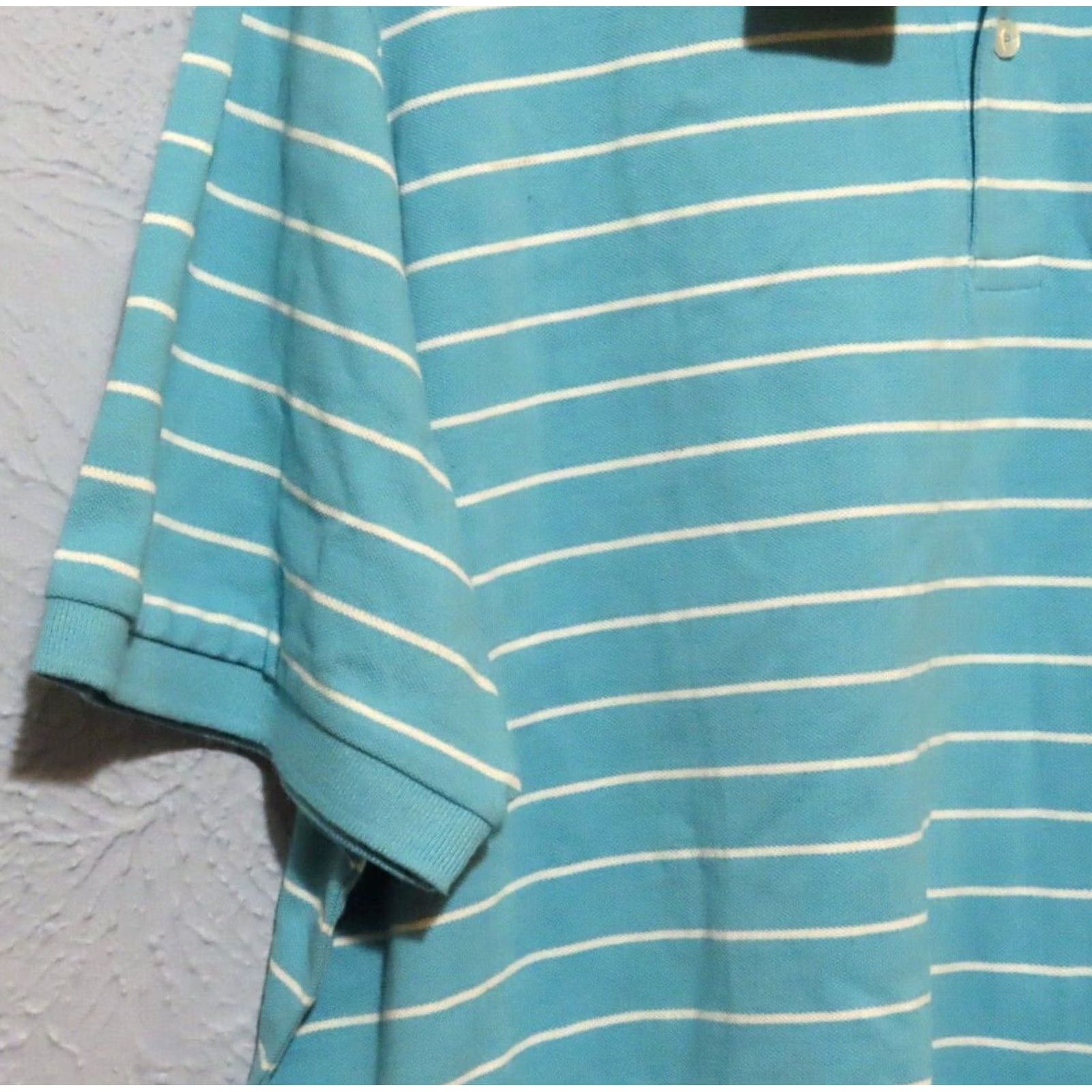 Dockers DOCKERS Polo Shirt Short Sleeve Striped Aquarelle Blue 2XL Men's NWT Regular Cotton Shirt Size US XXL / EU 58 / 5 - 3 Thumbnail