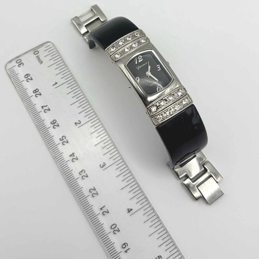 Other Silver & Black Crystal Geneva Watch Size ONE SIZE - 4 Thumbnail