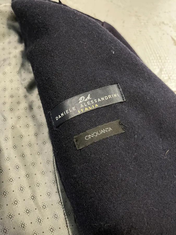 Daniele Alessandrini Daniele Alessandrini Navy Wool Double-Breasted Coat Size US M / EU 48-50 / 2 - 8 Thumbnail