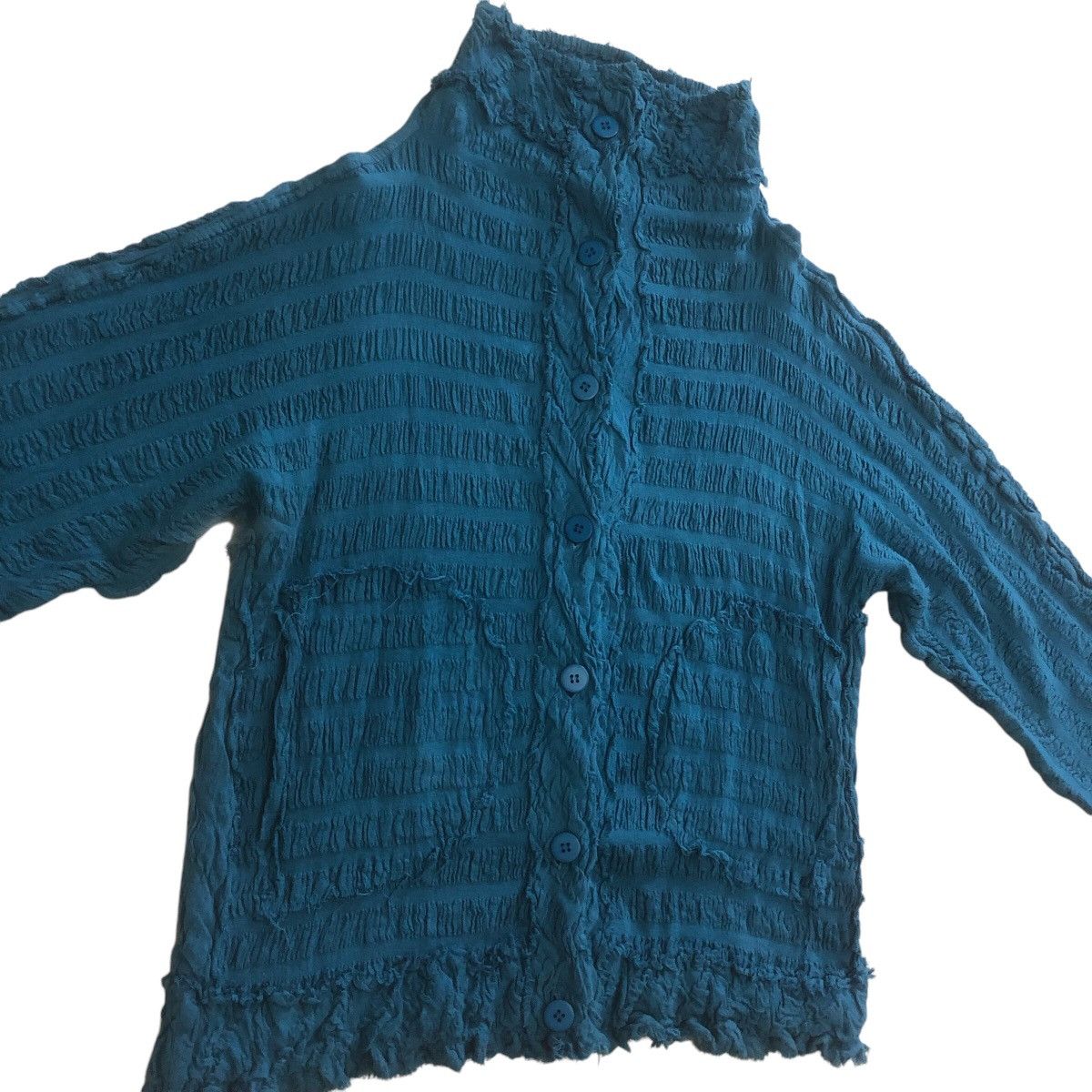 Issey Miyake ME By Issey Miyake Fringe Cauliflower Button Jacket Size L / US 10 / IT 46 - 3 Thumbnail