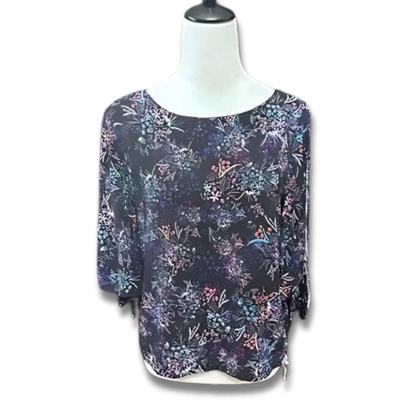 H&M H&M Floral Blouse Scoop Neck Sleeve Slit Relaxed Fit Multi 8 Size M / US 6-8 / IT 42-44 - 1 Thumbnail