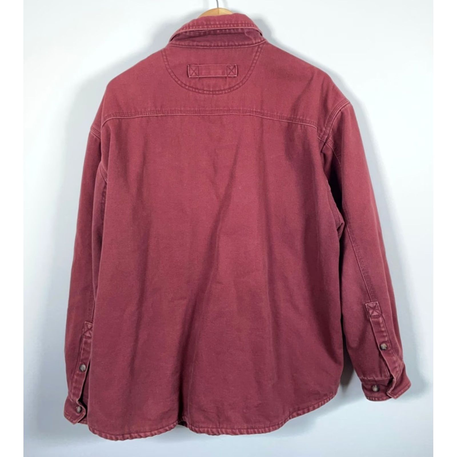 Vintage Duluth Jacket Fleece Lined Canvas Dark Red 2XL - Heavyweight, Workwear, Mens, Button Front, Short Length, Cotton/Polyester, Pockets, Regular Fit Size US XXL / EU 58 / 5 - 3 Thumbnail