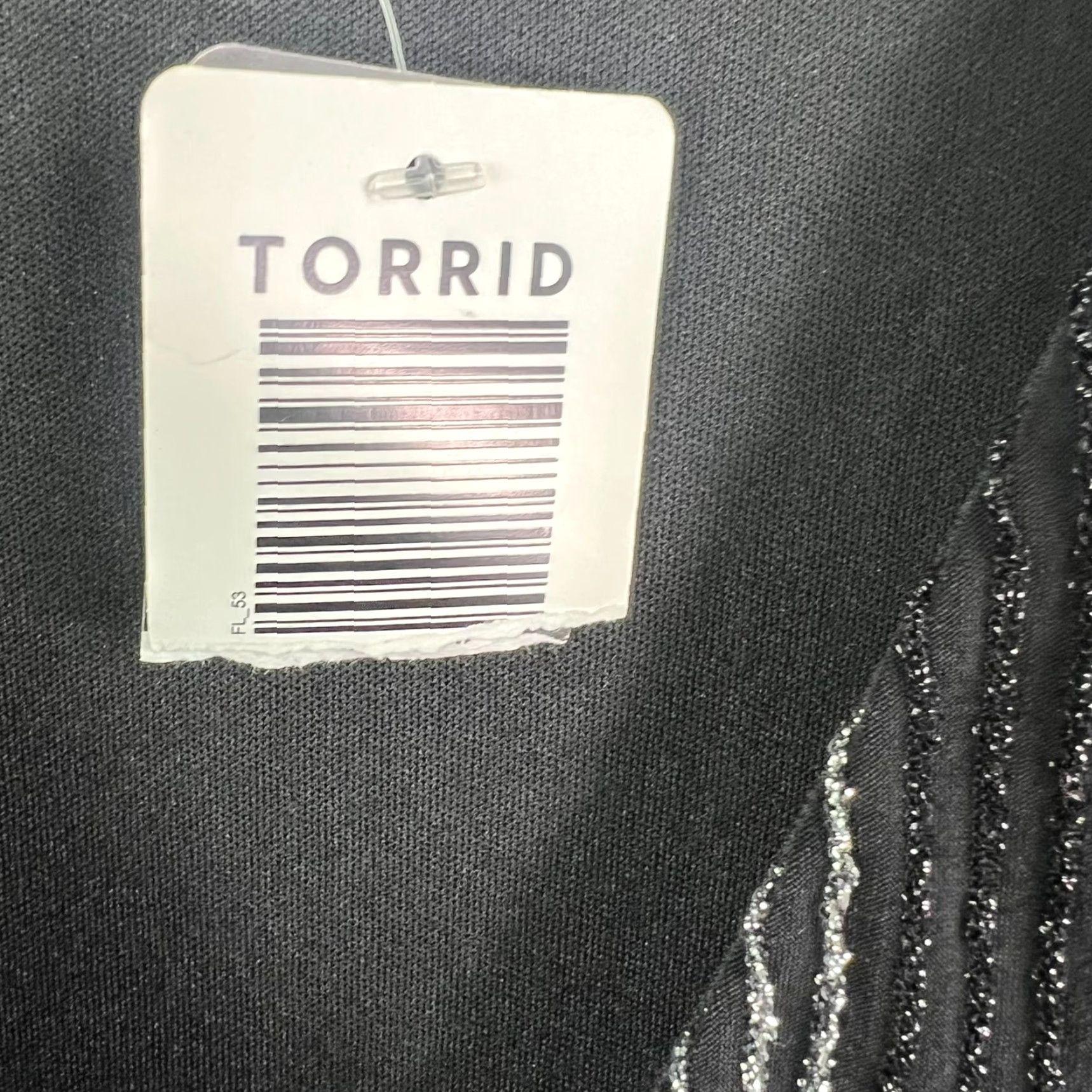 Torrid Torrid Metallic Striped Belted A-Line Dress Plus Size 2 Black Midi V-Neck Flutter Sleeve NWT Size XS / US 0-2 / IT 36-38 - 5 Thumbnail