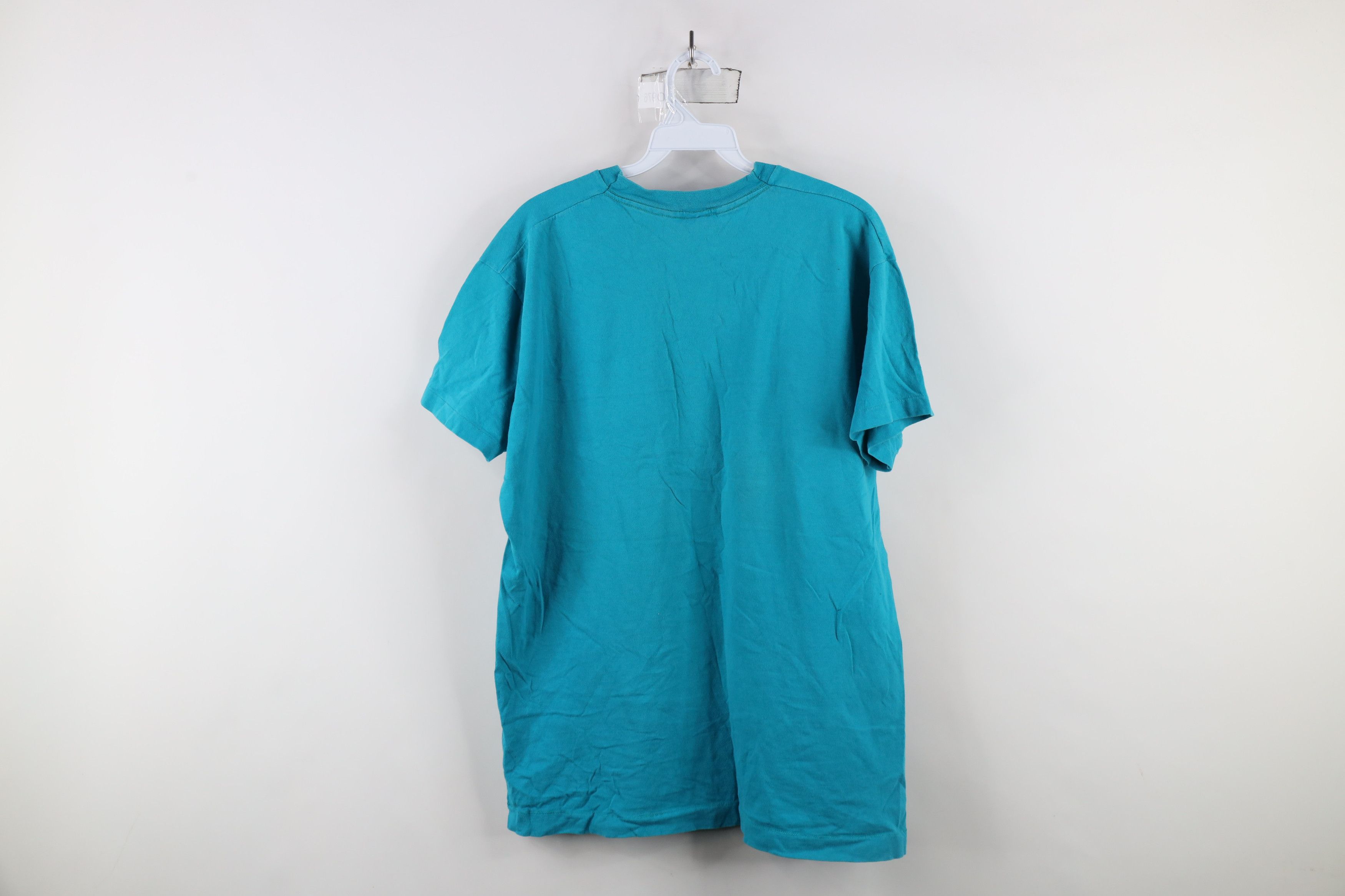 Vintage Vintage 90s Streetwear Blank Cotton Pocket T-Shirt Teal USA Size US XL / EU 56 / 4 - 8 Thumbnail