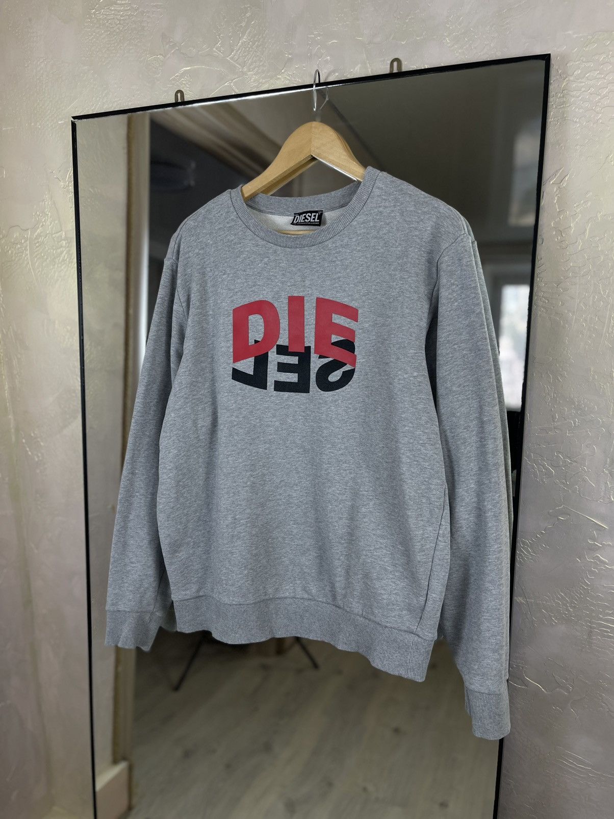 Diesel Diesel Split Logo Graphic Sweatshirt -Technical Cotton Blend Size US L / EU 52-54 / 3 - 1 Thumbnail
